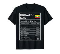 Mens Burmese Dad Nutrition Facts National Pride Gift For Dad T-Shirt