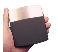 Men's Business Cigarette Case Black Stainless Steel Thin Cigarette Box Holder 10 Cigarettes Mini Cigarette Case,10-Pack