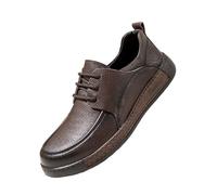 Men's Business Leather Shoes Retro Casual Driving Work Formal Oxford,Brown,8.5 UK