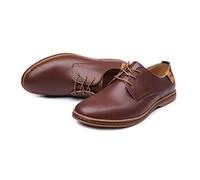 Mens Business Shoes Dress, Pointed Toe Lace Up Leather Oxford Wedding Classic Leather Shoes Uniform Vintage Office Summer Brogue Suit Jacket Slip-On Loafers Brown