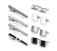 Men's Business Tie Clip Cufflink Set French Vine Copper Cufflinks Fashion Enamel Collar Clip Black Gift Box