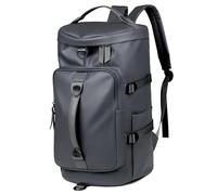 Men's Business Travel Backpack Large Capacity Commuter Backpack Waterproof PU Leather Multi-functional Laptop Travel Bag 14Inch Laptop, Business Work Fitnes(Black) (Grey)