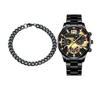 Men's Business Watch, Business Watches for Men, Classic Watch | Simple but Elegant Poker Bracelet Watch Strap for Business Men, Stainless Steel Wrist Watches, Black, Se référer au descriptif, Refer to