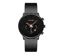 Men's Business Watches Decorative 3 Eye Scale Date Watches Fashion Analog Quartz Watch Alloy Mesh Band Casual Watch