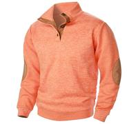 Men's Button Down Pullover UK Casual Comfy Fleece Sweatshirt Classic Jumper Long Sleeve Tops Stand Collar Plain Pullover Fashion Oversized Sports Leisure Workwear Lightweight Clothes