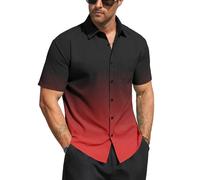 Men's Button Down Short Sleeve Shirt Casual Shirts (UK, Alpha, 5XL, Regular, Regular, #10)