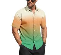 Men's Button Down Short Sleeve Shirt Casual Shirts (UK, Alpha, S, Regular, Regular, #3)