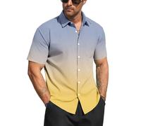 Men's Button Down Short Sleeve Shirt Casual Shirts (UK, Alpha, S, Regular, Regular, #7)