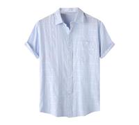 Mens Button Down Short Sleeve Shirt Summer Casual Solid Color Loose Lapel Collar Tops Lightweight Breathable Hawaii T-Shirts Fashion Quick Dry Hawaiian Beach Tops