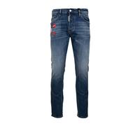 Men's Button Jeans with Pac-Man Details - male - Dsquared2 - Slim Fit Jeans - Blue - 2XL - Jeans 2XL