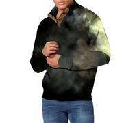 Mens Button Neck Jumper Mens Printed Jumper Fancy Henley Pullover Turtle Neck Polo Pullover Retro Weekday Pullovers Long-Sleeve Soft Touch Sweatshirt Comfort Fit Autumn Sweatshirts