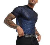 Men's Button Up Shirts Short Sleeve Summer Beach Shirt Casual Button Down Shirts Summer Beach Tropical Hawaii Shirt Printed Palmshadow Clothing Funny T Shirts Y2K Tops Blue