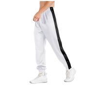 Men's Button Up Sports Trousers Tear Away Side Snap Open Bottom Cuffed Pants Breakaway Color Block Basketball Training Sweatpants Outdoor Sports Basketball Casual Comfortable,White,XXL