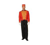 Mens Buttons Costume Panto Red Black Bellboy Cinema Usher Outfit SM - 2XL New