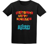 Men's Buzzcocks Everybodys Happy Nowadays T Shirt Print Tees Short Sleeve O Neck Black XXL