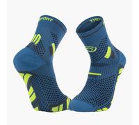 Mens BV Sports Trail Ultra Mid Running Socks Blue/Yellow