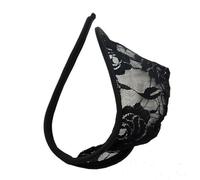 Men's C String Thongs Bulge Pouch Sexy Solid Smooth Gay Underwear Lace See Through Invisible Briefs Sexy Elegant