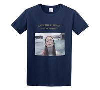 Men's Cage The Elephant Tell Me Im Pretty Men's T Shirt Fashion Casual Cool Tee Shirts Navy XL