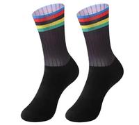 Men'S Calf Socks Anti Slip Silicone Summer Aero Socks Whiteline Cycling Men Bicycle Sport Running Bike Calcetines M38-45 Black