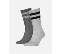 Calvin Klein - Mens Crew Socks - Trainer Socks Men - Gym Socks - Mens Socks - Mens Trainer Socks - 2 Pack - Light Grey Melange