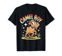 Mens Camel Boy Cartoon Desert Themed Egyptian Animal Artwork T-Shirt