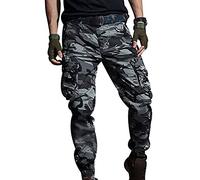 Mens Camo Cargo Trousers Work Trousers Men Military Combat Trousers Mens Camouflage Cargo Pants Trouser Joggers Utility Work Pants Baggy Working Tactical Cargo Trousers for Men Multi Pockets Grey 31
