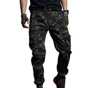 Mens Camo Cargo Trousers Work Trousers Men Military Combat Trousers Mens Camouflage Cargo Pants Trouser Joggers Utility Work Pants Baggy Working Tactical Cargo Trousers for Men Multi Pockets Green 29