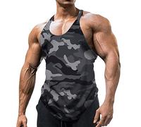 Men's Camo Gym Vest U Collar Training Bodybuilding Vests Fitness Athletic Tank Top Comfort Breathable Fitness Athletic Tank Top Summer Sleeveless Tshirt Undershirt