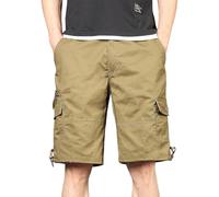 Mens Camo Shorts Knee Length Combat Cargo Shorts Classic Army Camouflage Half Pants Multi-Pocket Loose Fit Lightweight Outdoor Casual Summer Short Pants Durable Workwear M-5Xl