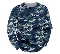 Mens Camo Sweatshirt Crewneck Sweatshirt Men Camouflage Woodland Sweater | Long Raglan Sleeve Pullover Round Neck Army Pullover Workout Outdoor Jumpers Sweatshirt Without Hood Lightweight Top Men
