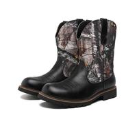 Men's Camo Western Boots Durable Outdoor Work Cowgirl Style Shoes