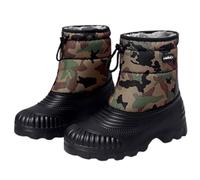 Men's Camo Winter Snow Boots-Waterproof Rubber Shell, Lightweight Warm-Lined Ankle Duck Boots with Anti-Slip Rugged Sole & Drawstring Snow Cuff for Outdoor/Hiking Black-Green 9UK