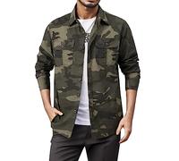 Men's Camouflage Bomber Jacket Transition Jacket Summer Jacket Spring Jacket Cargo Military Jacket for Men Outdoor Jacket Transition Denim Biker Jacket Transition Multi Pockets Army Jacket Field