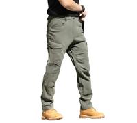Men's Camouflage Cargo Trousers Casual Tactical Work Hiking Trouser Elasticated Waist Breathable Tactical Outdoor Baggy Rip-Stop Combat Workwear Pants Bottom Pockets Safety Comfortable Lougewear