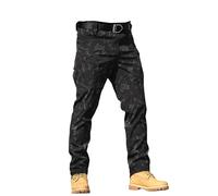 Mens Camouflage Cargo Trousers, Waterproof Tactical Camo Work Pants, Lightweight Softshell Combat Trousers for Outdoor Camping, Hiking, and Work, Durable Casual Tactical Pants for Men