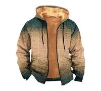 Men's Camouflage Fleece Lined Hoodie - Full-Zip Camo Hooded Jacket for Winter - Warm Tactical Outdoor Sweatshirt with Drawstring - Multi-Pattern Military Style Hooded Coat