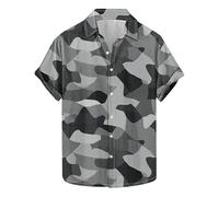 Men's Camouflage Shirt UK Clearance, Button Down T Shirts Short Sleeve T-Shirt Lapel Tee Regular Fit Tshirt Breathable Casual Blouse Lightweight Quick Dry Tops Running Training Workout Activewear