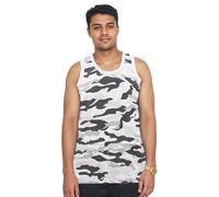 Mens Camouflage Vest Sleeveless Muscle TOP Jungle Combat Military Gym Shirt Army[Snow Camo,L]