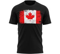 Mens Canada T Shirt Canadian Football Soccer Rugby Supporter Unisex Tee, XL, Black