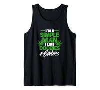Mens Cannabis Marijuana Weed Smoker Funny Doobies Boobies Tank Top