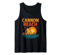 Mens Cannon Beach Oregon | Haystack Rock Sunset Tank Top