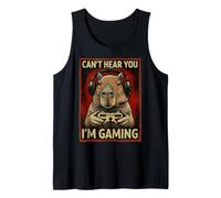 Mens Can't Hear You I'm Gaming Funny Capybara Playing Video Game Tank Top
