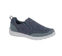 Mens Canvas Casual Shoes Slip On Lightweight Memory Foam Twin Gusset Trainers Size - Blue - UK 10