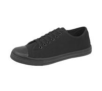 Mens Canvas Lace Up Casual Espadrilles Gym Trainers Plimsolls Pumps Shoes Size All Black 7