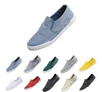 Men's Canvas Shoes Low Top Flat Casual Shoes Extra Light Canvas Shoes Casual Breathable Fabric Shoes Without Laces Driving Shoes Comfortable Loafers Slippers Low Shoes Work Shoes, lightblue, 6 UK