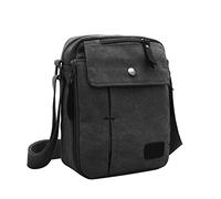 Mens Canvas Shoulder Bag Retro Messenger Bag Travel Crossbody Bag Multi Pockets Casual Handbag for Daily Use Fishing Camping Hiking Working Shopping School Holiday Outdoor 19x9x21CM