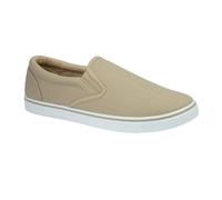 Mens Canvas Slip-On Plimsolls, Casual Lightweight Pumps, Trainers Sneakers (Taupe, UK Footwear Size System, Adult, Men, Numeric, Medium, 8)