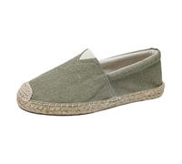 Mens Canvas Slip On Shoe,Men's Classic Loafer Flat,Mens Casual Slip On Summer Shoes,Non-Slips Sole,Adaptable,Suitable for Different Light Leisure Activities Gray Green