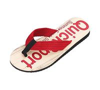 Men's Canvas Strap Flip Flops Casual Wood Print Beach Sandals Lightweight Summer Thong Slippers Holiday Shoes Red 7.0