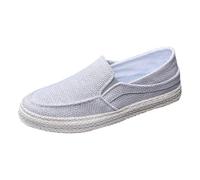 Men's Canvas Wide Version Canvas Shoes,Men's Canvas Slip On Shoes,Wear Resistant,Fitting,Easy to Put On and Take Off,Suitable for Walking,Traveling,Working,Picnic,Etc Gray